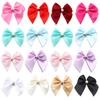 20pcs Polyester Satin Ribbon Bows 5.5x6cm Colorful Half Bead Hand Tied Bowknots For DIY Crafts Party Clothing Headwear Finding