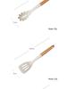 Set di utensili da cucina in silicone: Set di 6 Utensili con Manico in Legno, Resistenti alle Alte Temperature con Supporto, Include Spatola & Mestolo per Zuppa.