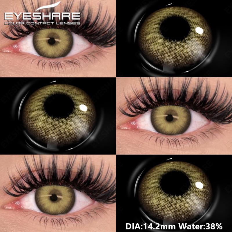EYESHARE 1 Pair Fashion Colored Contact Lenses for Eyes Black Pupils Blue Green Cosmetics Yearly