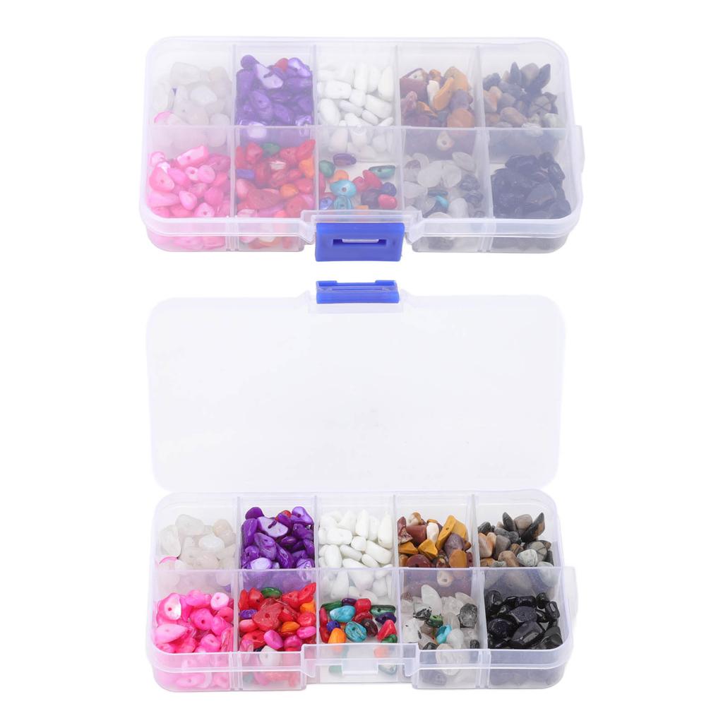 Chip Stone Beads Irregular Shape Multi Colors Toxic Free Crushed Beads with Box for DIY Jewelry Fish Tank Decor