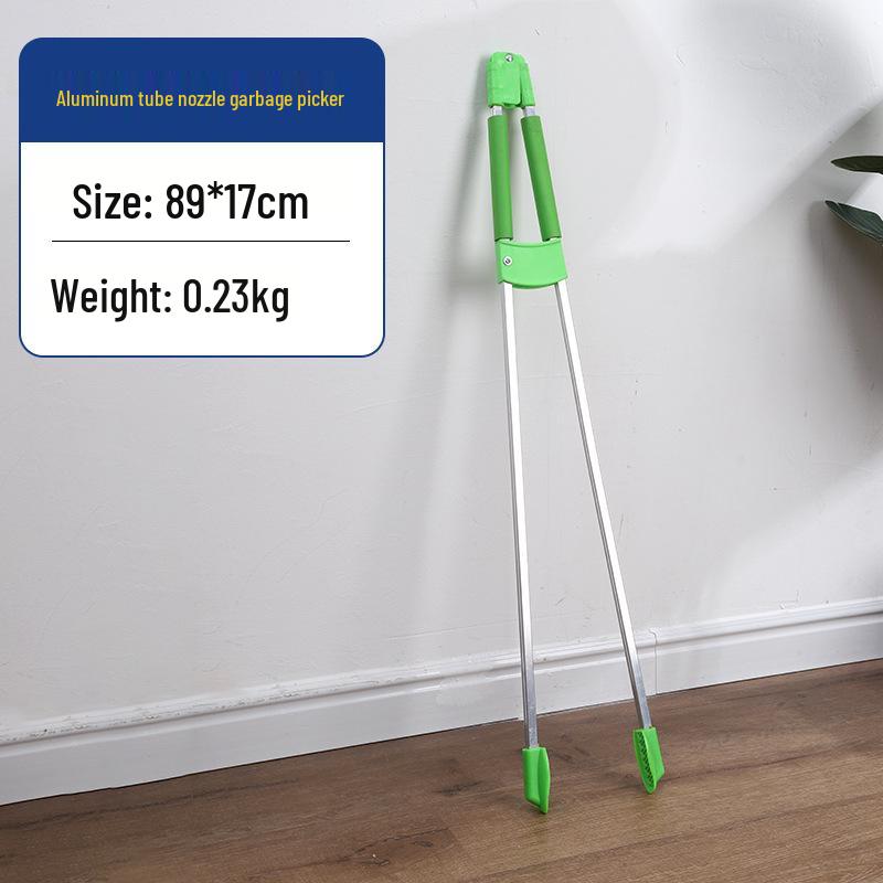 Stainless Steel Long-Handled Trash Grabber Tongs for Sanitation and Retrieval