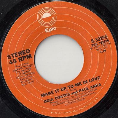 7-Zoll Schallplatte ODIA COATES & PAUL ANKA - Mach es mir in Liebe gut 850298 Epic 1976 US Soul/Funk Gebraucht