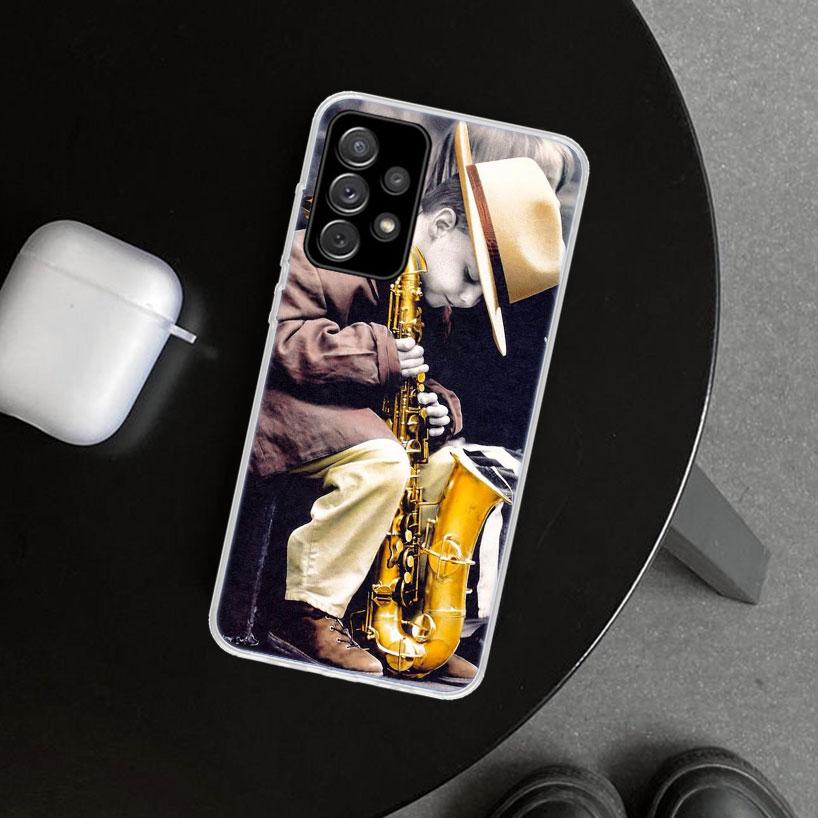 Music Saxophone Instrument Phone Case for Samsung Galaxy A17 A16 A26 A36 A56 A57 A37 A15 A25 A35 A55 A14 A24 A34 A54 A13 A23 A33