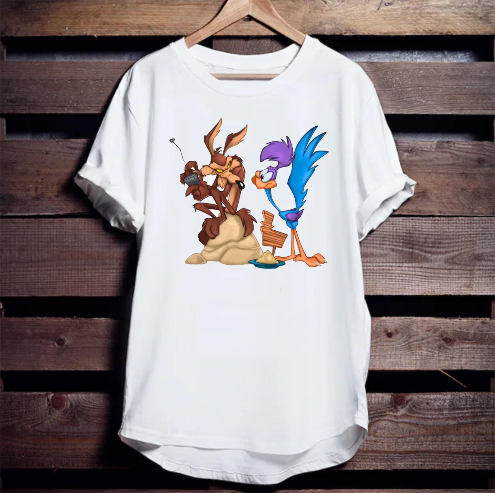 Wile E Coyote and the Road Runner White Beep Beep Funny T Shirt EG1080 M