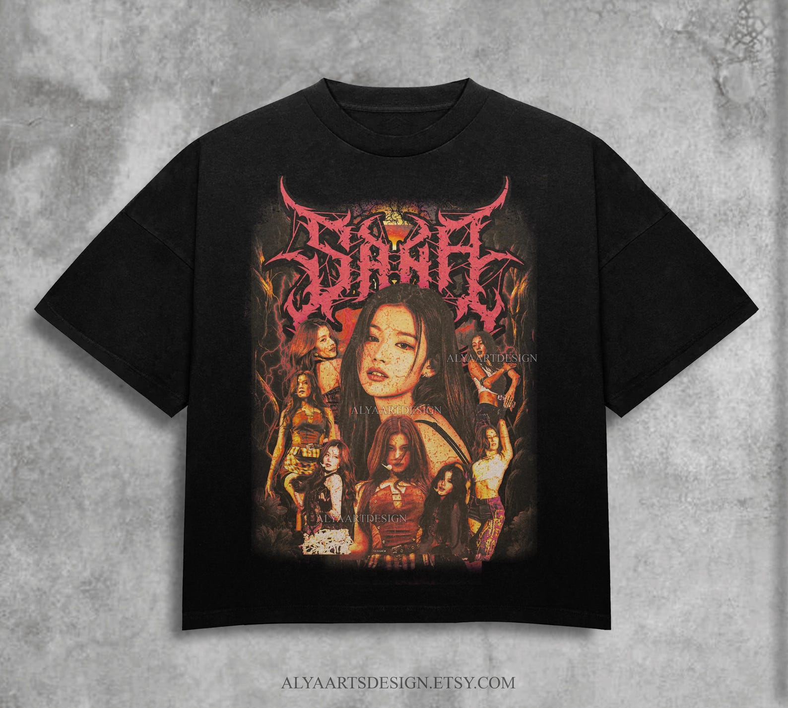 Heavy Metal Twice Sana Tee: Unisex Kpop T-Shirt L