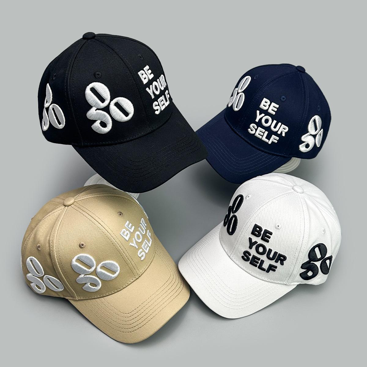 Supermarket Go Women's Black American Three-Dimensional Embroidery Letter Baseball Hat Men's And Hard Top Fashion Personality Hip-Hop Cap 52-60Cm
