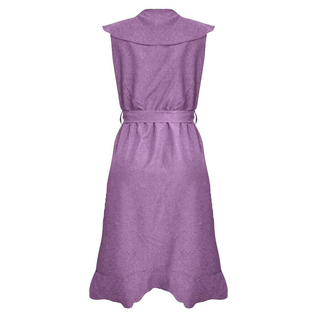 Damen Lässiges V-Ausschnitt Kurzarm Blatt Seitenlänge Kleid Blatt Seitenlänge Kleid