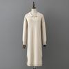 Vinter Varm Tykk Strikk Løs Kjole Dame Genser Delt Kjole Mote Høst Koreanske Damer Polo Neck Uformell Overdimensjonerte myke kjoler