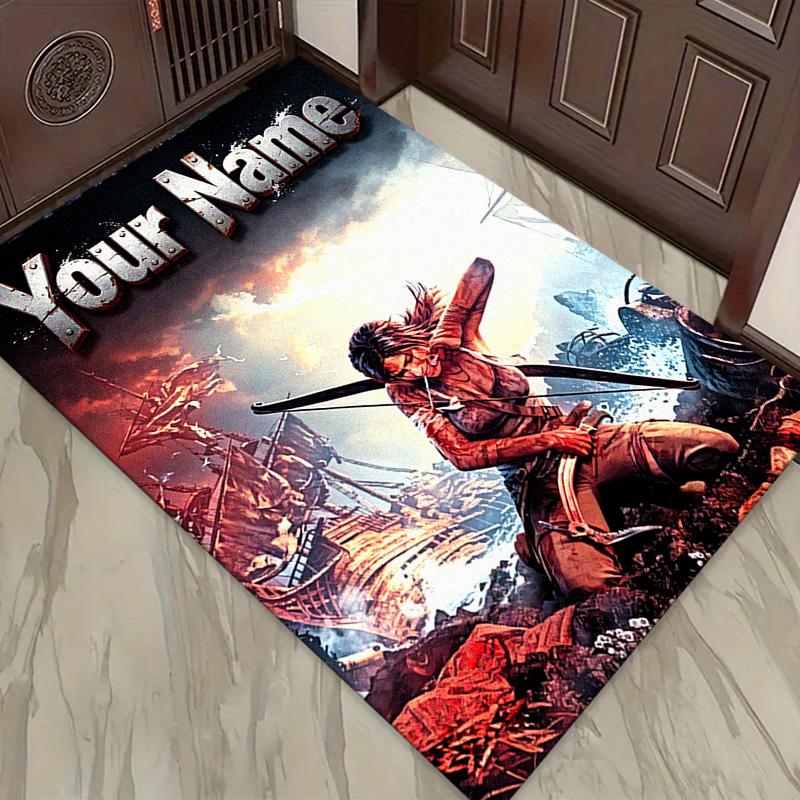 Name Custom Tomb Raider Carpet Rug for Living Room Bedroom Home Sofa Decoration,Kids play Non-slip Floor Mat