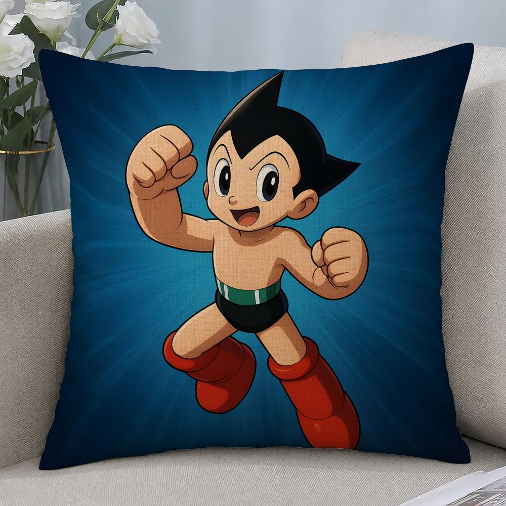 Anime Astro Boy Cushion Cover Cushion Covers Natural Linen Breathable Sofa Bedroom Decor Pillowcase