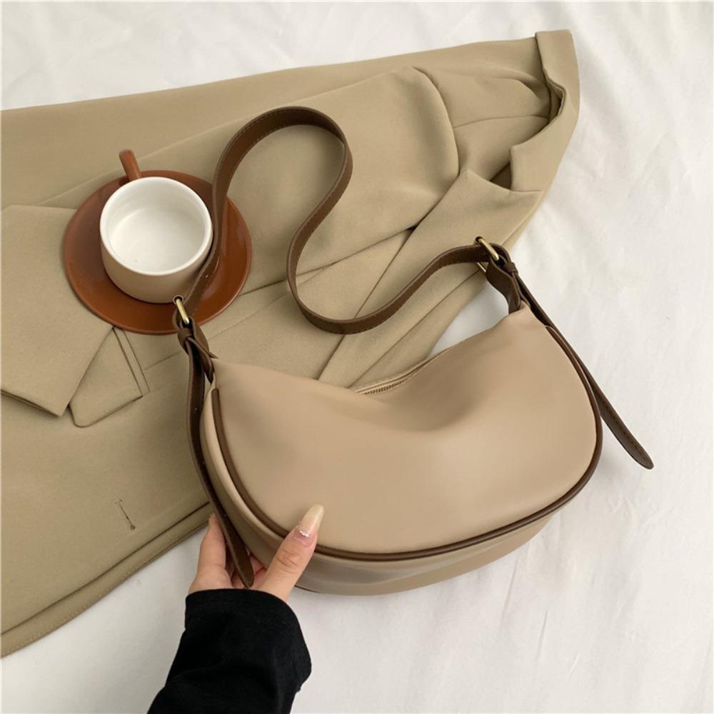 Adjustable Strap Vintage Crossbody Bags Zipper Underarm Dumpling Bag PU Leather Shoulder Bag  party