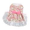 Dog Dress Soft Breathable Cute Stylish Floral Puppy Dress with Bowknot for Daily Wedding Birthday