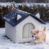 Durable Warm Outdoor Cat House Windproof Waterproof Stray Cat Shelter Moisture-Proof Base Enclosed Design Winter Cat Nest Winter