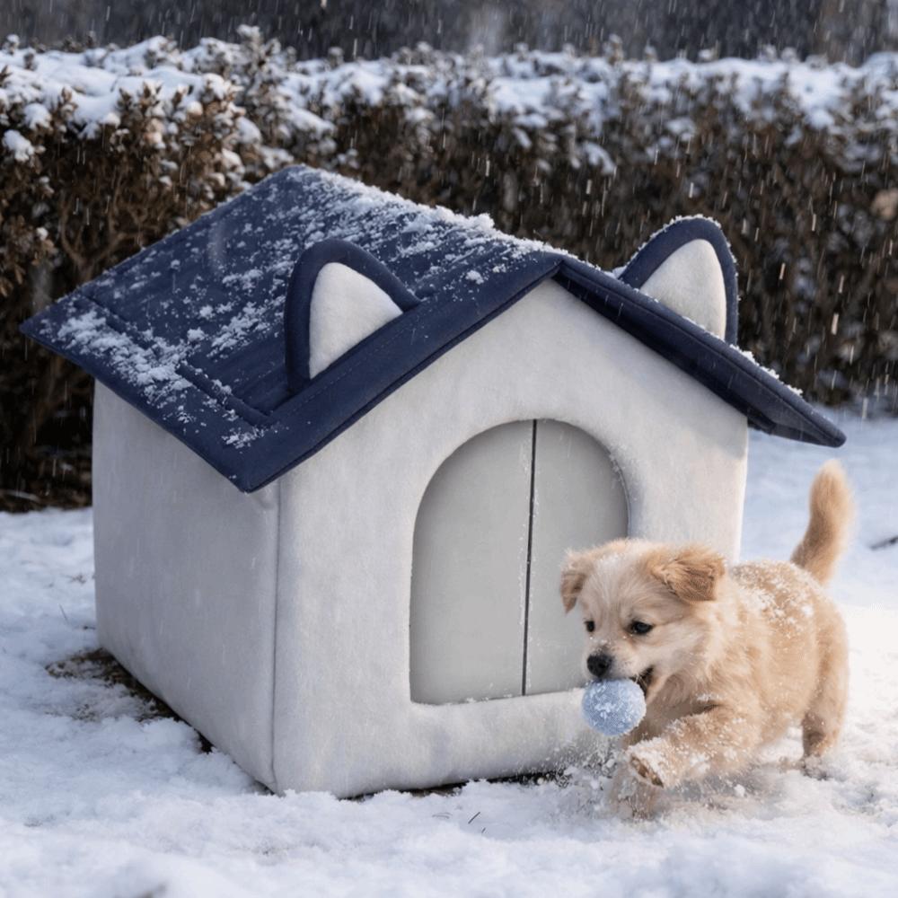 Durable Warm Outdoor Cat House Windproof Waterproof Stray Cat Shelter Moisture-Proof Base Enclosed Design Winter Cat Nest Winter