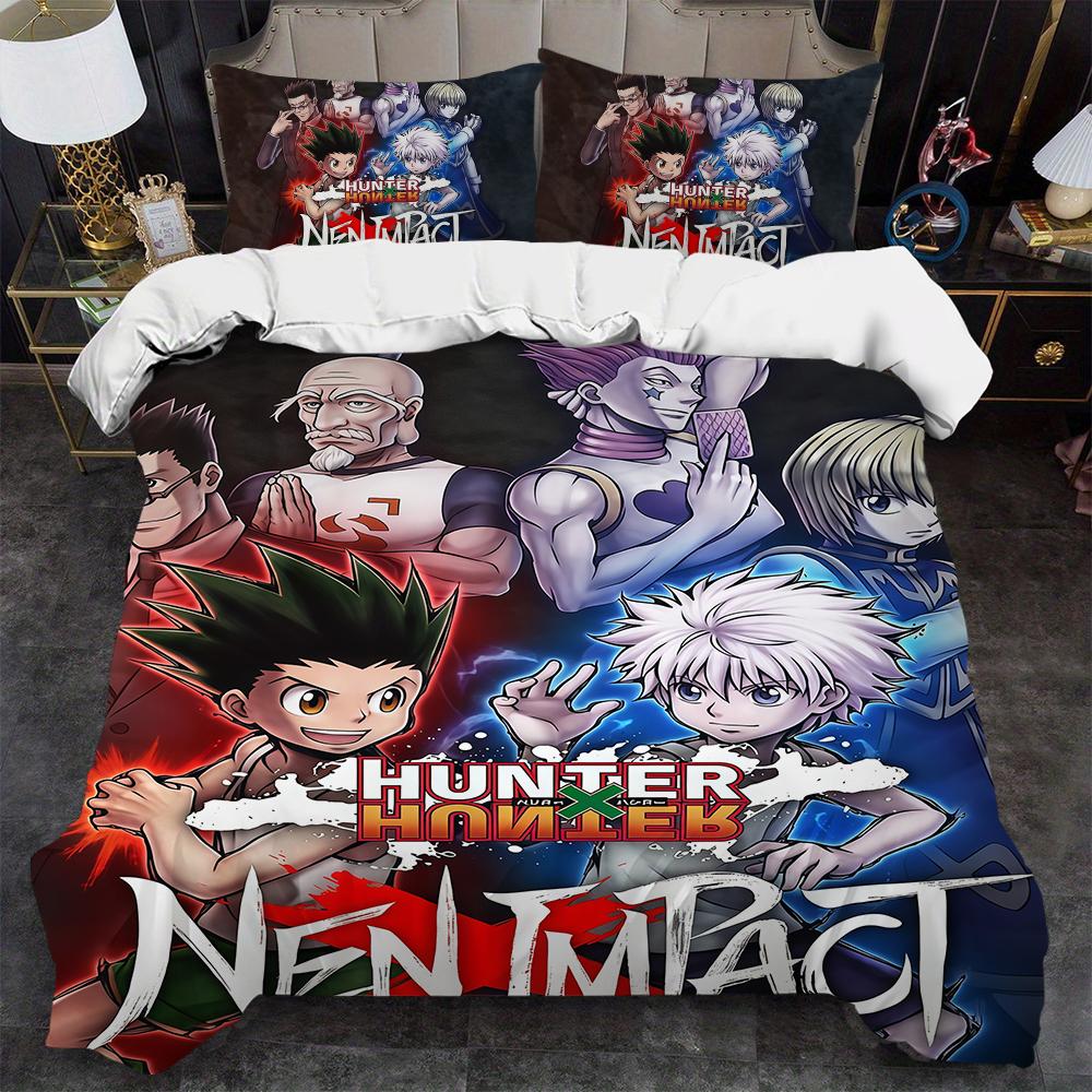 HUNTER X HUNTER Anime k Duvet Cover Set Soft Wash Bed 3 Piece Summer Comfortable Student Dormitory Home Baby Bedding Best seller