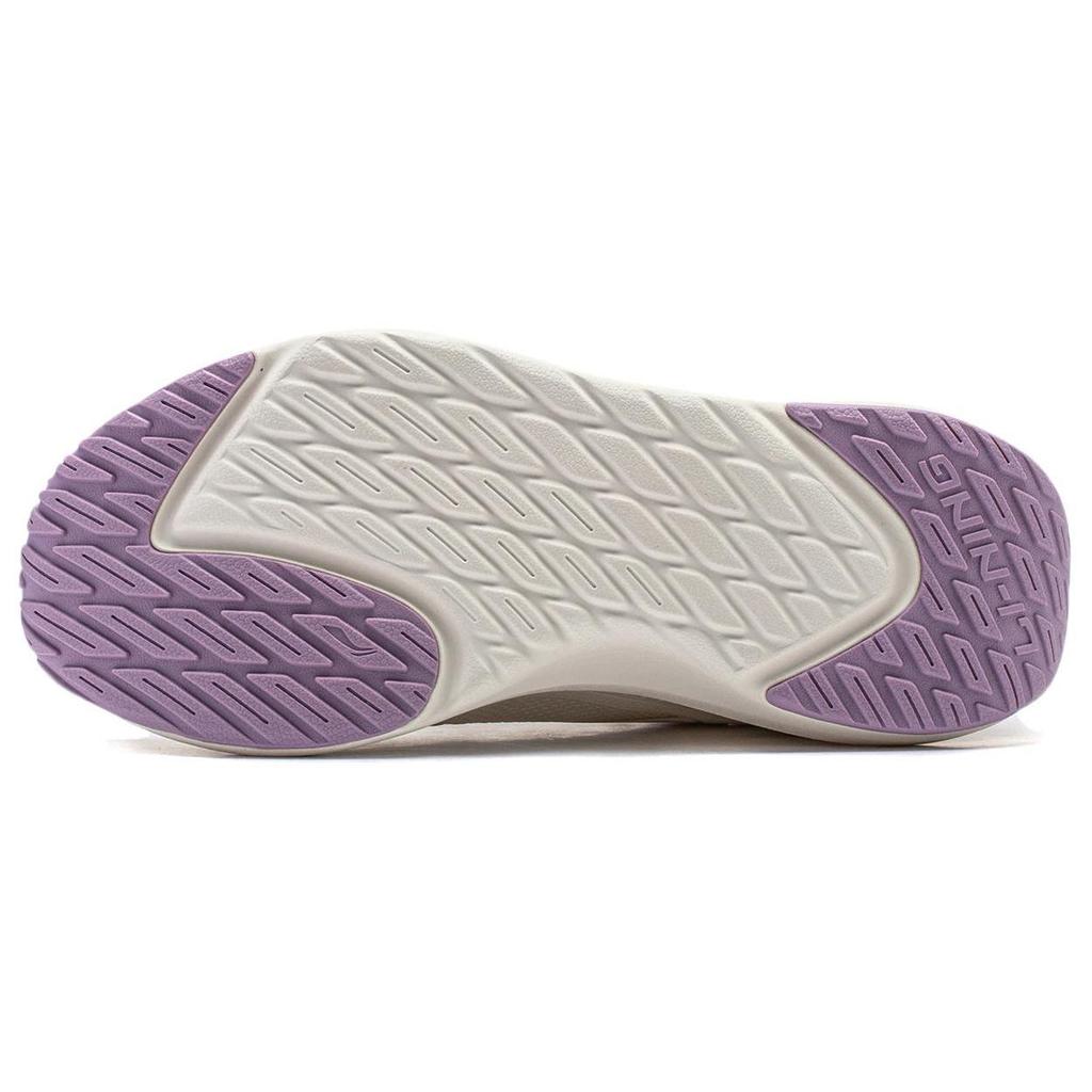 Li Ning SOFT ELEMENT Casual Shoes Women's Low top Ecru/Light Shadow Purple AGLU012-2