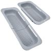 Sink Draining Rack with Drainage Holes for Dish Drying and Vegetable Washing, Extendable, No Tools Required, Stable and Durable (Gray)