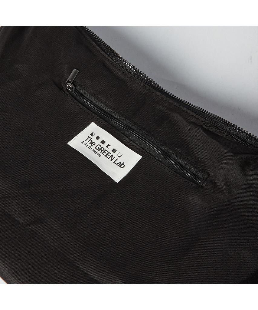 The Green Lab Faux Leather Hobo Crossbody Bag [Black]