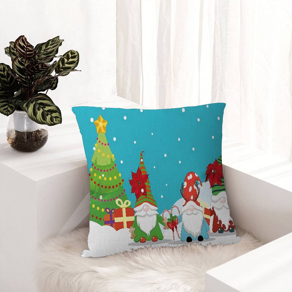 Christmas Gnome Cartoon Personalized Picture Text Home Decorative Pillows Household Gifts 45x45cm