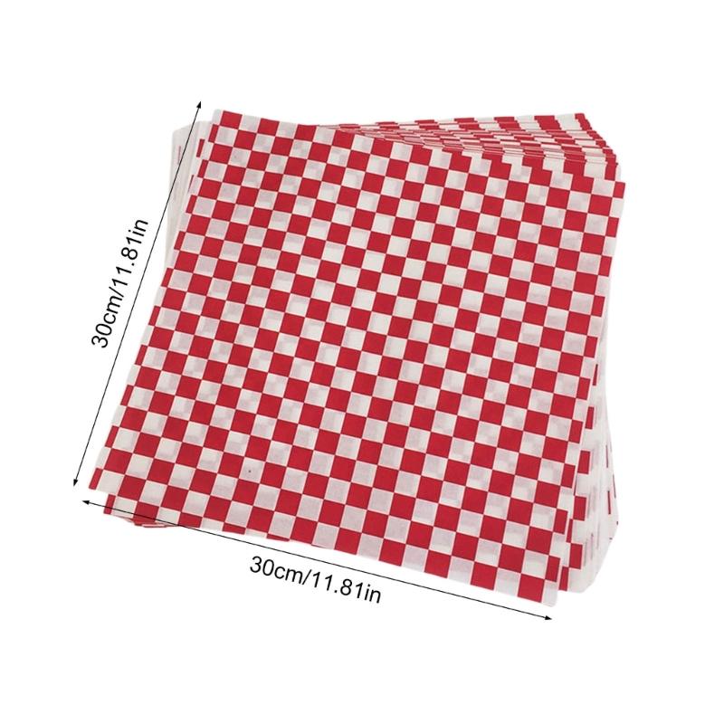100 Count Food Grade Greaseproof Paper Waterproof Basket Liners Professional Baking Supplies for Festival BBQs