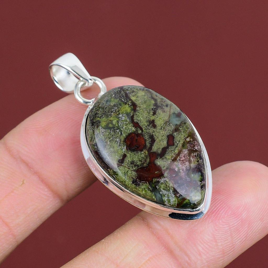Dragon Bloodstone Pendant 925 Sterling Silver Pendant Handmade Pendant Dragon Bloodstone Gemstone Jewelry Gift For Her Latest Design Pendant
