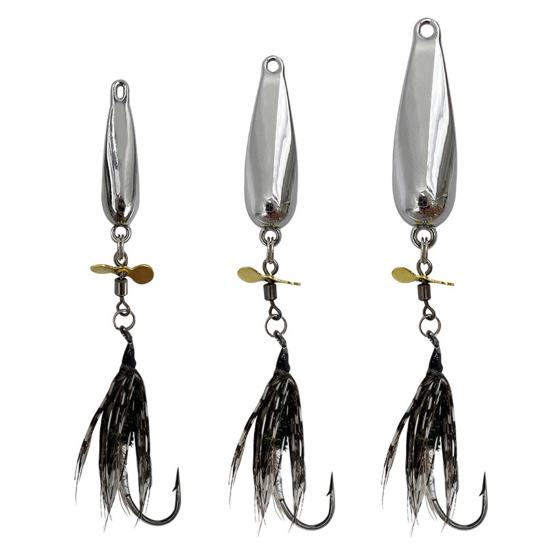 5 Stück 9,1 cm/3,2 g 9,3 cm/4,5 g 9,7 cm/7 g Fliegenfischen Köder mit Spinnerblatt Weitwurf Rotierende Pailletten Löffel Spinnerbait Bass Angelzubehör