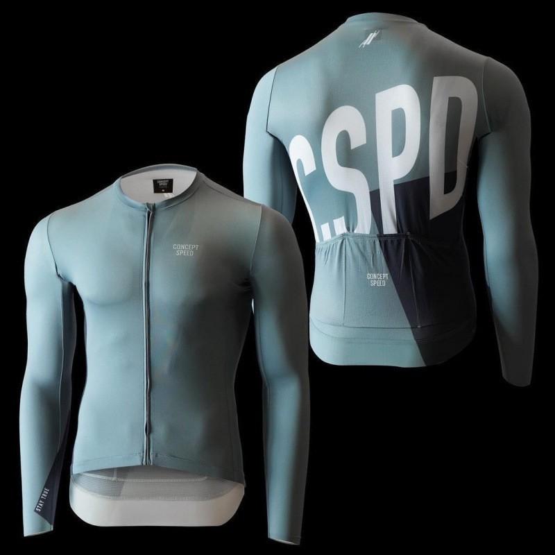 

CSPD High-elastic Milk Silk Breathable Slim Male Female Long-sleeved Shirt Road Bicycle Suit Cycling Thin Model S циан