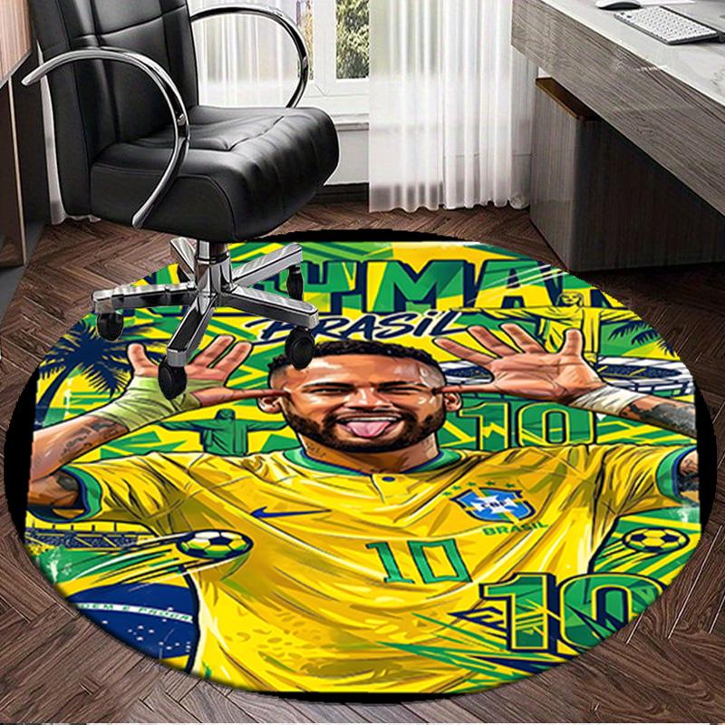 1PC Big Stage Soccer Legend Round Rug for Livingroom,Bedroom, Palyroom, Chair Rug, Area rug, Circle Carpet, Large Size Fan Christmas gift