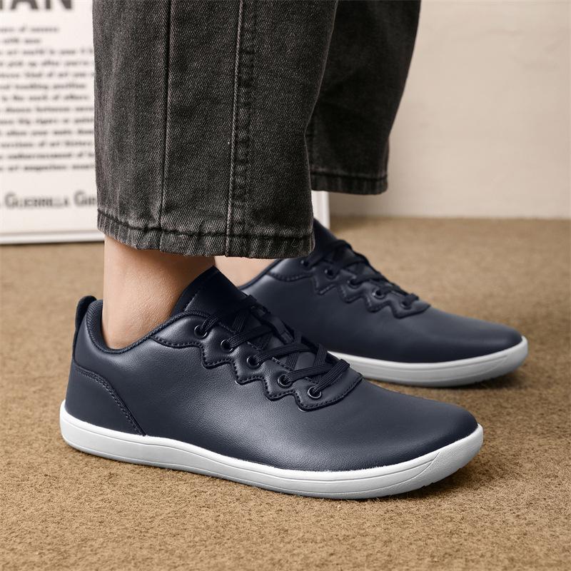 Spring Couples' Wide Toe Barefoot Shoes Lightweight Soft Soled Outdoor Sports Hiking Shoes Low Cut Lace Up Casual Sneakers