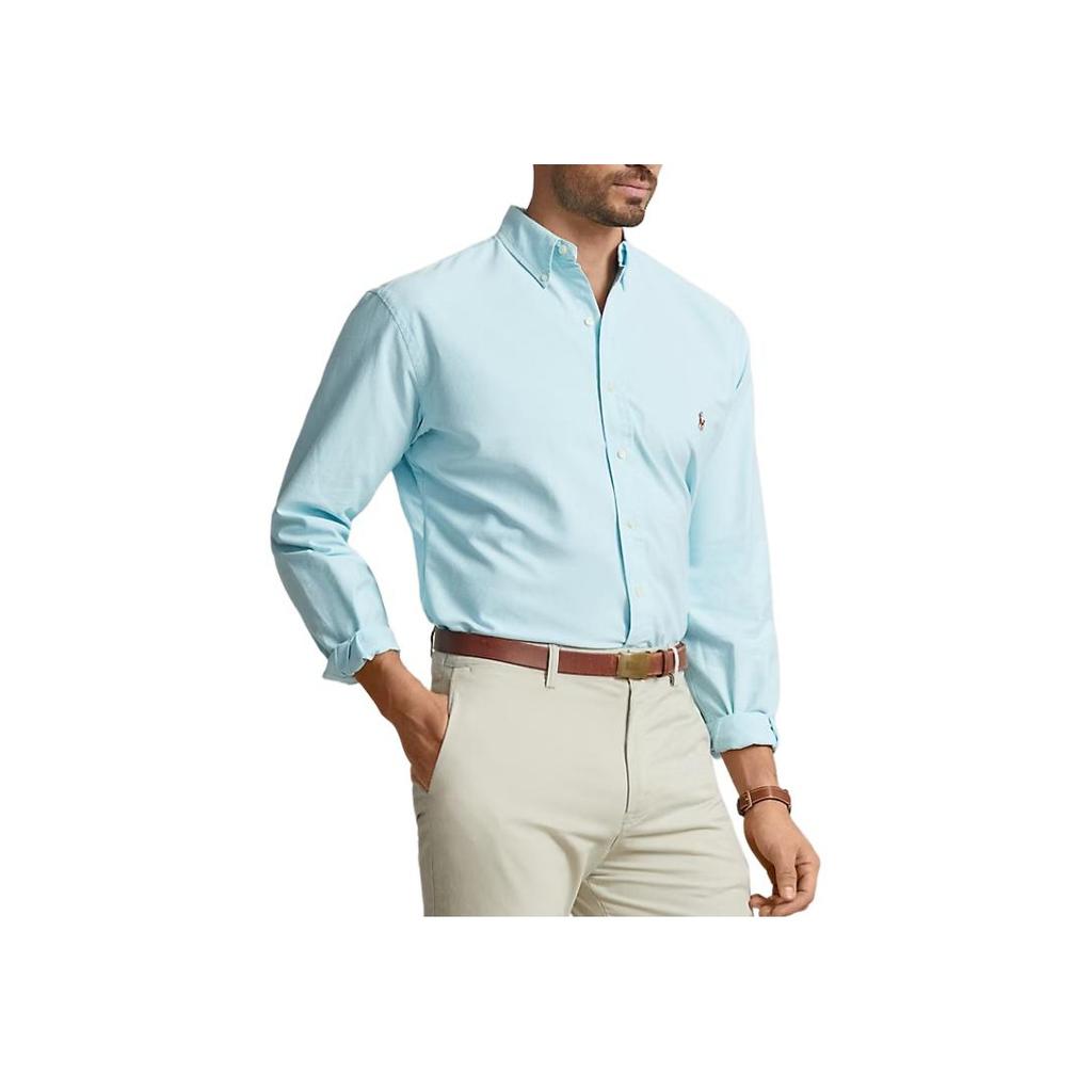 Polo Ralph Lauren Solid Logo Button-Down Collar Long Sleeve Shirt Men shirts Sky-Blue 710548535-003