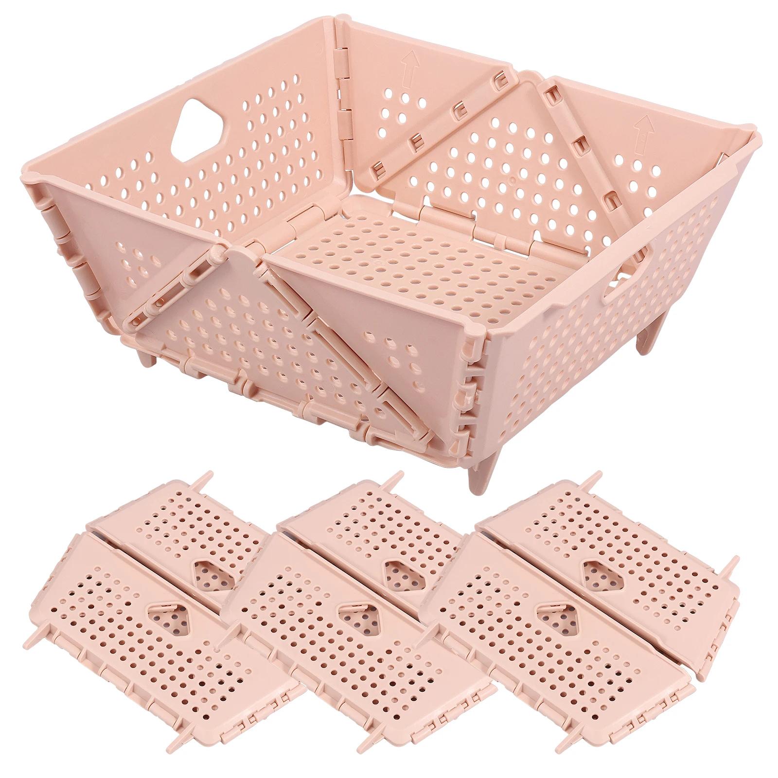 

4 Pcs Foldable Drain Basket Space Saving Multifunctional Storage Basket Kitchen Fruit and Vegetable Cleaning Basket for Home