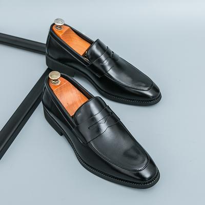 Mode Zomer Heren Klassieke Instappers Heren Eénvoets Zakelijk Casual Comfortabele Lachende Kleine Leren Schoenen Zwart en Bruin Maat 38-46