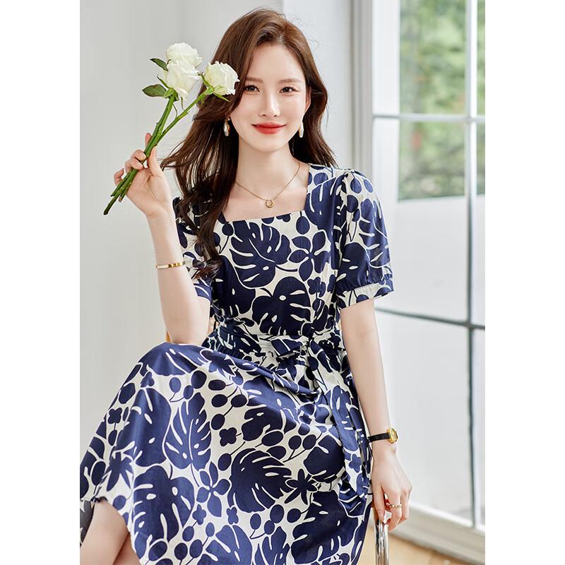 Kebeier 2025 Summer Floral A-Line Midi Dress