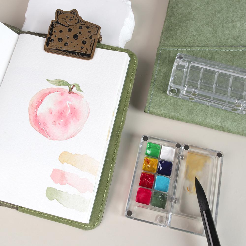 Transparent Magnetic Mini Travel Plastic Painting Box Palette for Watercolor Paint Subpackage