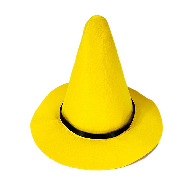 Cappello da Strega Accessorio Costume Per Festa di Halloween In Spesso Feltro di Lana a Quadri Per Cosplay ed Eventi a Tema