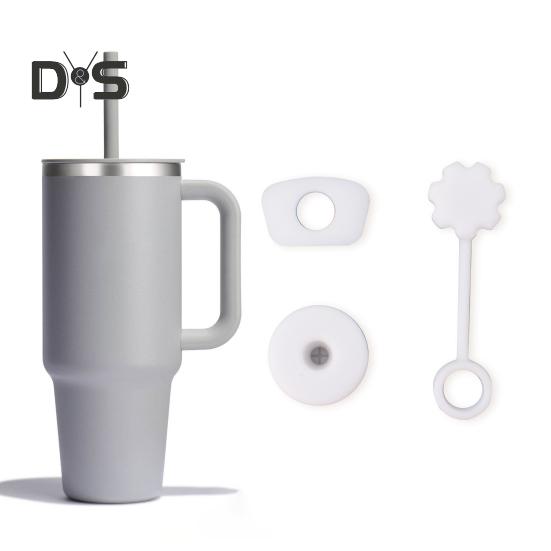 Silicone Straw Cap Leak-proof Stopper Set for Stanley Tumblers 3-Piece Tumbler Accessories Reusable Dishwasher Safe Spill Proof Stopper for Travel