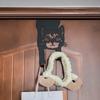 Einzigartige Türhänger: Schwarz beschichtete Metallhaken. Stilvolle Aufbewahrung für Zuhause und das Büro, besonderes Geschenk für Katzenliebhaber.