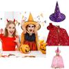 Kids' Halloween Cosplay Wizard Cape With Hat Costume For Role Play And Party