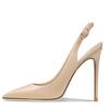 Sexy High Heels Pumps Shoes Nude Black Heeled Slingbacks Women's Sandal Large Size 45 Point Toe Summer Office Party Shoes Female