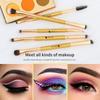 DUcare 5Pcs Professional Eye Makeup Brush Double Ended Metal Handle Premium Tapered Concealer Golden Eyeshadow Blending Make Up Brushes Set