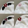 Sweet Dark Angel Wings Titanium Steel Ear Studs with Acrylic Heart, Star, and Cross Designs for Women