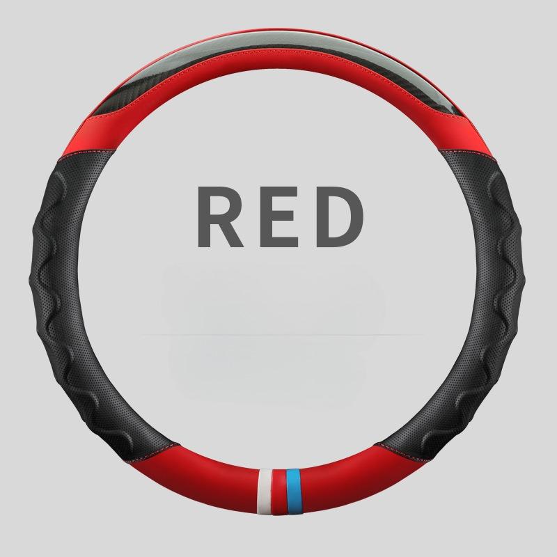 Carbon Fiber Leather Steering Wheel Cover 38CM Universal Car Steering Wheel Case Auto Supplies Non-slip Car Steering Wheel Cover