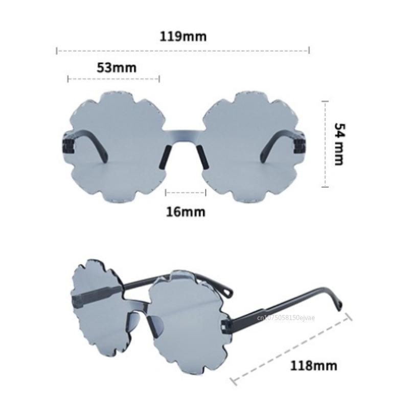 Luxury Round Children'S Sunglasses Rimless Shades Sun Glasses For Boys Girls Vintage Flower Shape Sun Glasses Eyewear Uv400