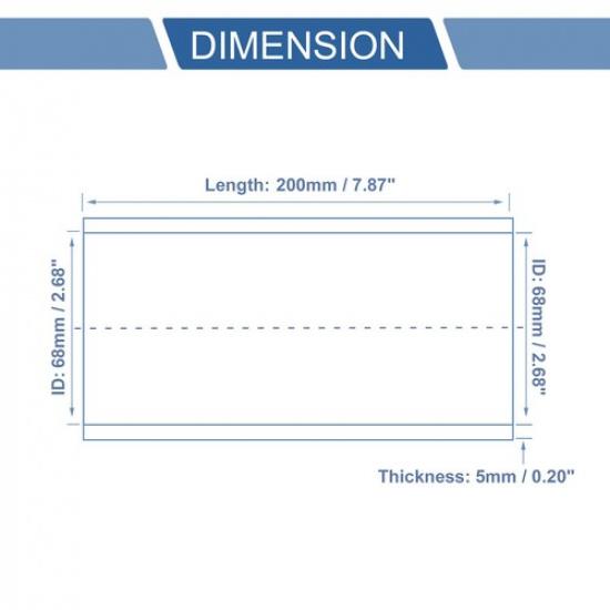 Single 68mm 2.68"ID 200mm 7.87"Length 0 Degree Black Car Silicone Hose Universal