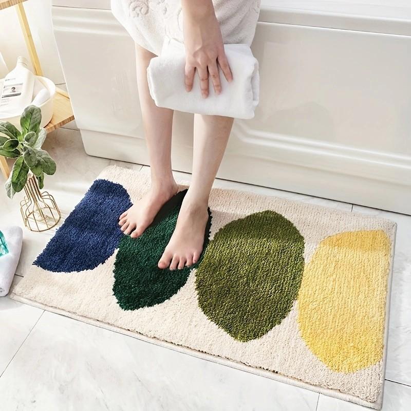 Modern Minimalist Cashmere Skin-friendly Floor Mat, Comfortable and Soft Non-slip Bathroom Floor Mat for Shower Rooms