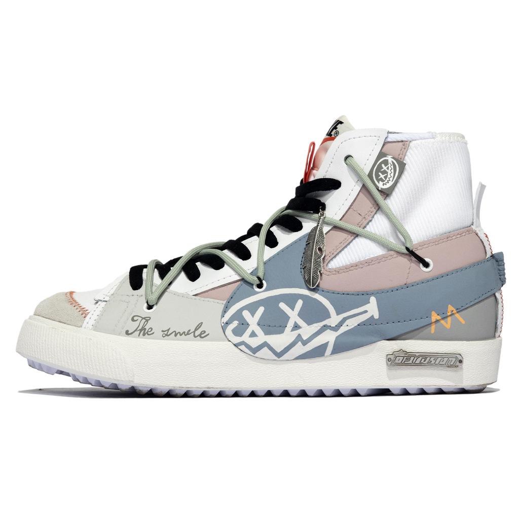 Nike Blazer 77 Jumbo Cuir Équilibre Mi-montantes Chaussures de Skateboard Unisexe Beige Blanc Vert Rose DD3111-100(TeamM-DanteS-BOX)