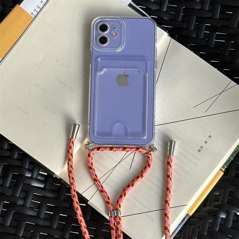 Funda Poco X7 Pro Crossbody Lanyard Cord Silicone Transparent Case For Xiaomi Poco X7 Necklace With Strap Card Slots Cover