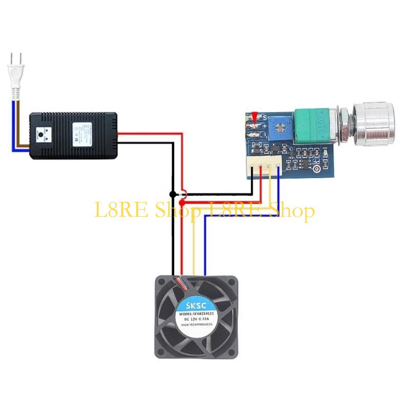 L8RE 4vodičový regulátor otáček ventilátoru PWM regulátor otáček ventilátoru 12V 4pinový počítačový spínač řízení teploty pro PC chladicí ventilátor