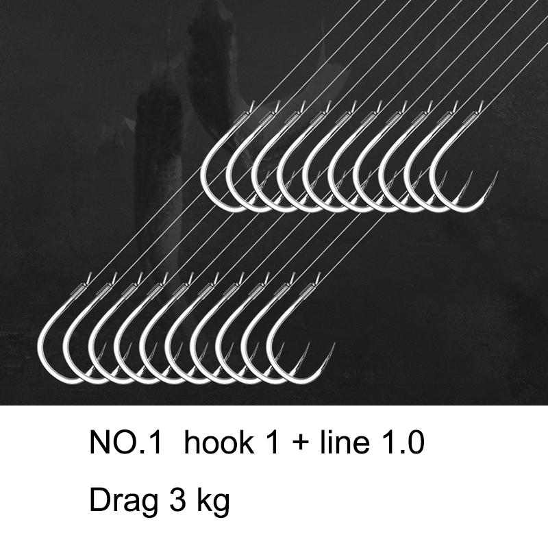 10 pair Fishing Hooks With Tippet 45cm Line Set Carbon Steel Double Fishing line Hook Fish Barbed Carp Fishing