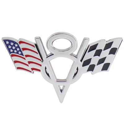 American Flag V8 V 8 Italy UK Germany US National Flag for Fender Trunk Rear Bonnet Nameplate Decal Emblem Badge Sticker